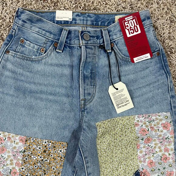 Levi's® Premium 501® 150th Anniversary ‘90s Patchwork Women's Jeans, Size 24x30 - Picture 6 of 16